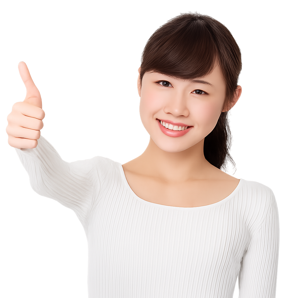 confident smile and thumbs up